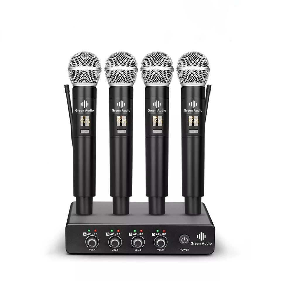 GAW-D2000 2023 Newest 4Channel UHF Wireless Microphone Handheld Mic 100 Meter Distance Strong Signal stage Performance KTV