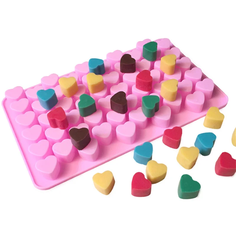 

55 Cavities Fondant Silicone Mold DIY Chocolate Small Love Heart Shape Cake Baking Mould Ice Cube Candy Mold Kitchen Gadgets