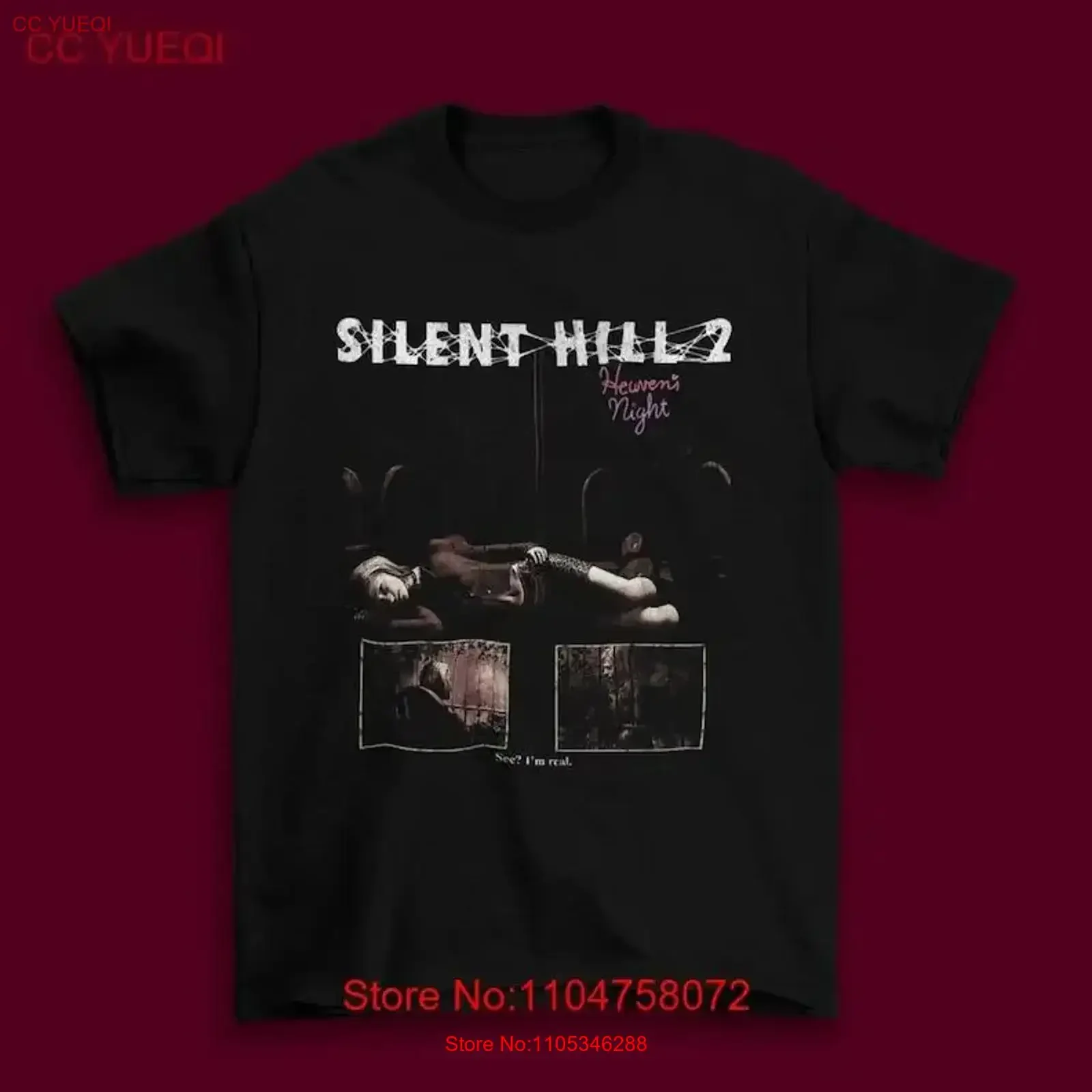 Футболка с двусторонним принтом для фанатов фильмов ужасов Silent Hill Heavens Night, винтажная, с эффектом потертости, универсальная, повседневная, мягкая, для ежедневной носки
