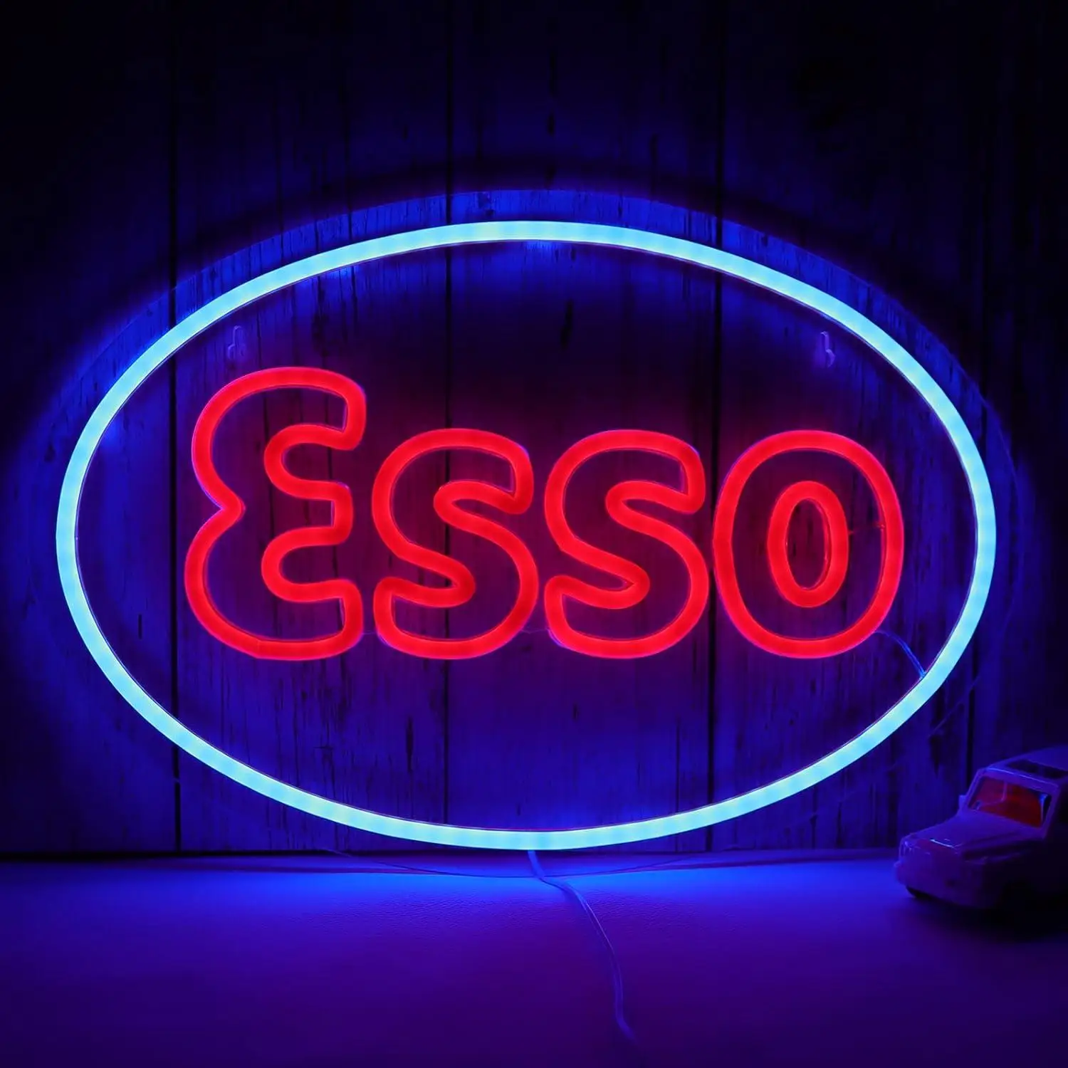 

Esso Neon Sign for Garage Decor Led Signs for Bar Man Cave Wall Decor Lube Store Gasoline Station Display Lighting Easy Hanging