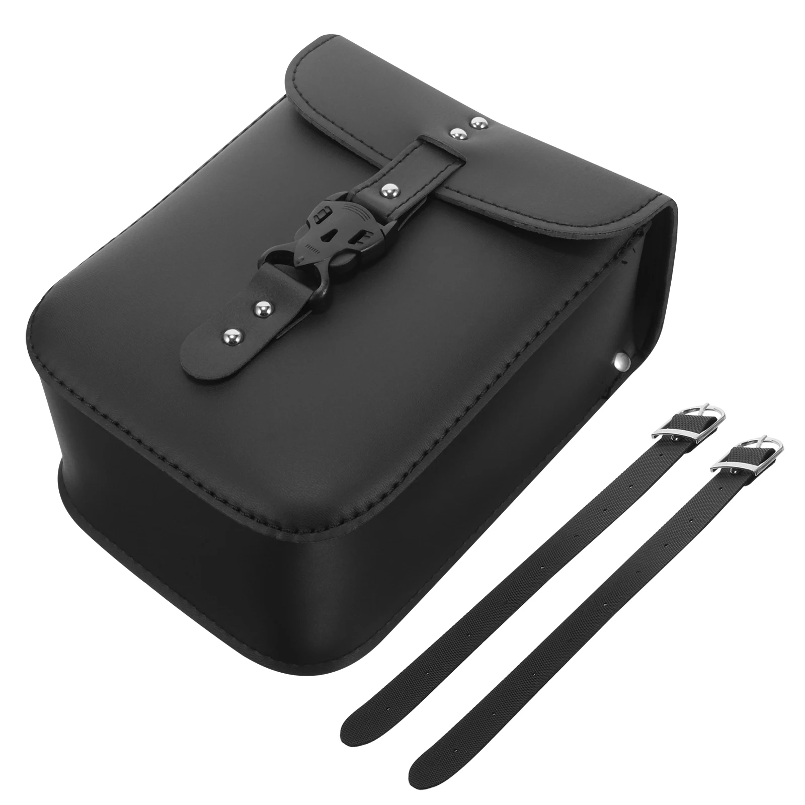

Retro Saddle Bag 18x10x22.5cm Black Synthetic Motorcycle Panniers Vintage Side Tool Tail Rack Luggage Bags