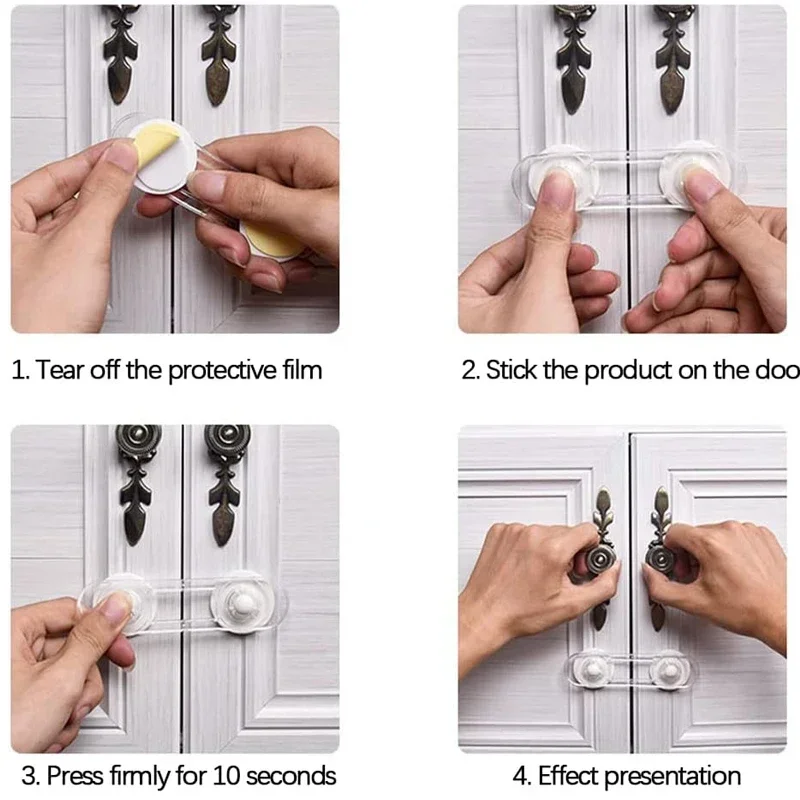 3/5 stücke Multi-funktionale Baby Kind Sicherheit Lock Schublade Kühlschrank LockTransparent Anti-Öffnung Soft Strap Sicherheit Lock – Detail 4