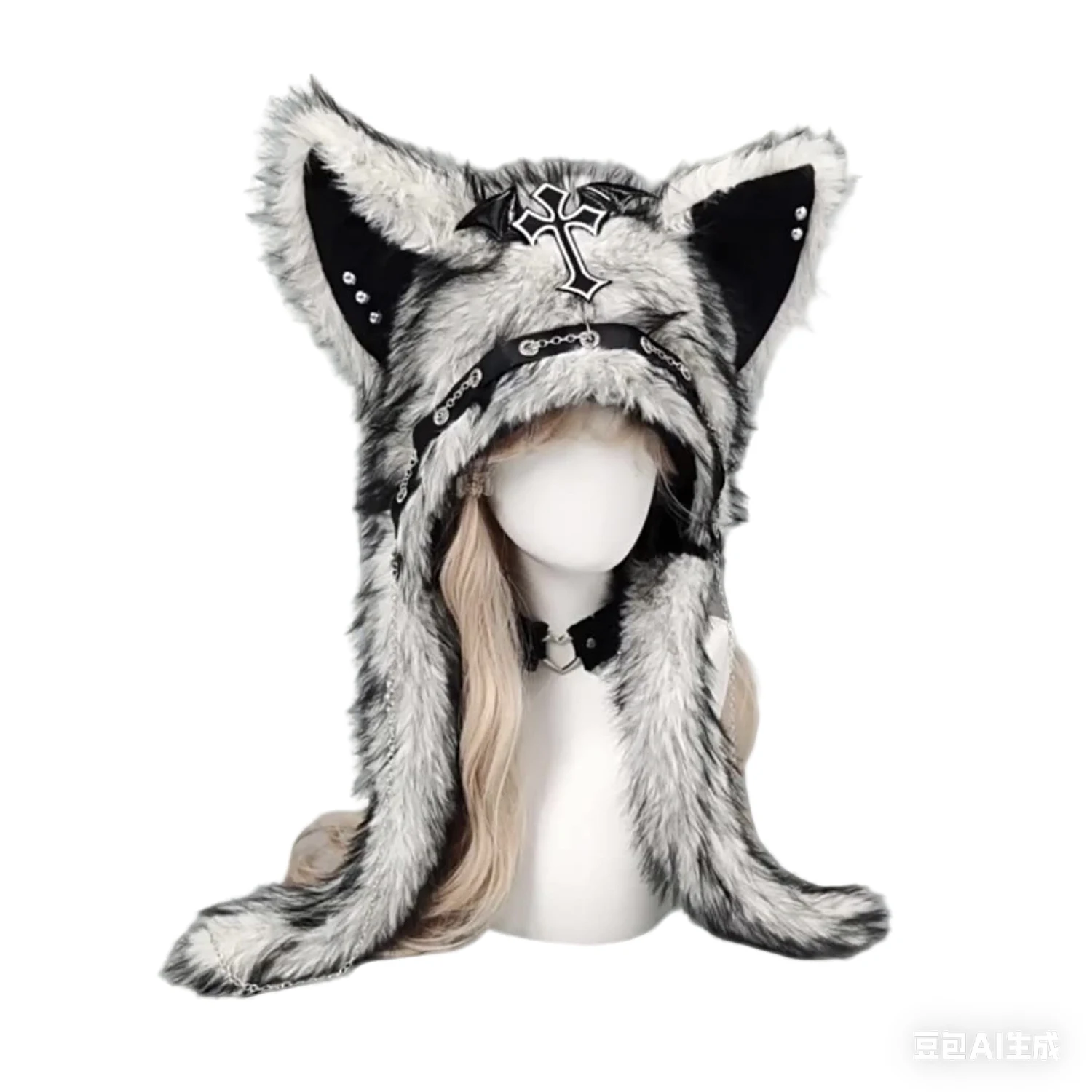 

Пушистая меховая маска лисы, костюм для косплея, маска волка, зверь, набор аксессуаров для вечеринки на Хэллоуин