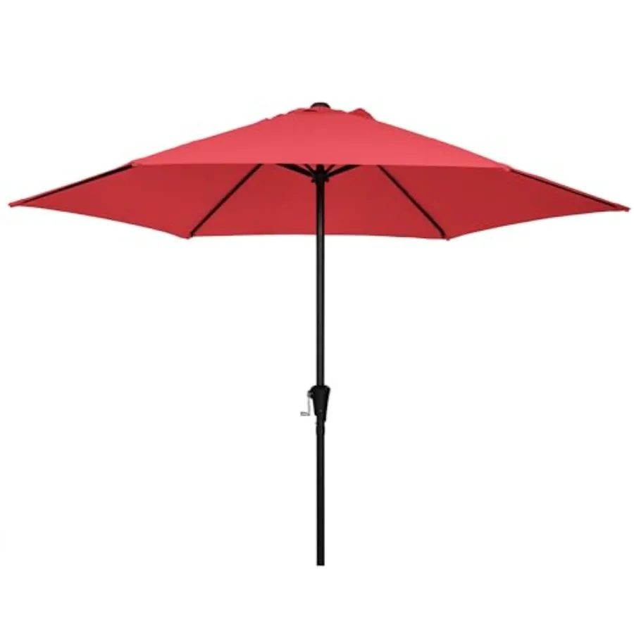 

9Feet Outdoor Patio Umbrella Market and Table Umbrella with 6 Sturdy Ribs and Crank System Fade-resist and Waterproof for Garde