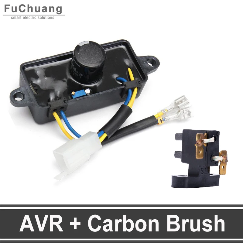 Hot Sale Kit of 1 piece 2-3KW Automatic Voltage Regulator Rectifier AVR and 1 piece Carbon Brush Holder for Gasoline Generator