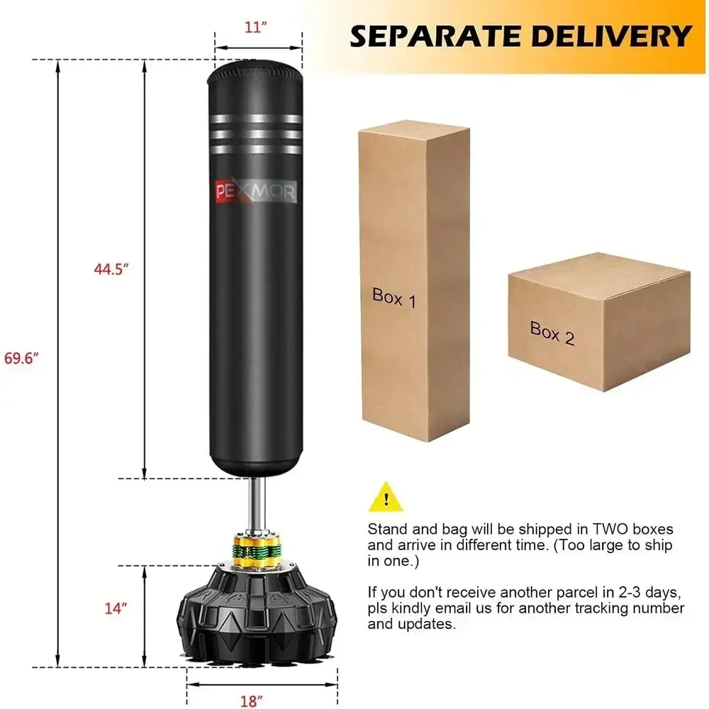 Heavy Duty Solid Boxing Bag with Suction Cup Base and Noise Absorption for Adult & Youth Kickboxing Training
