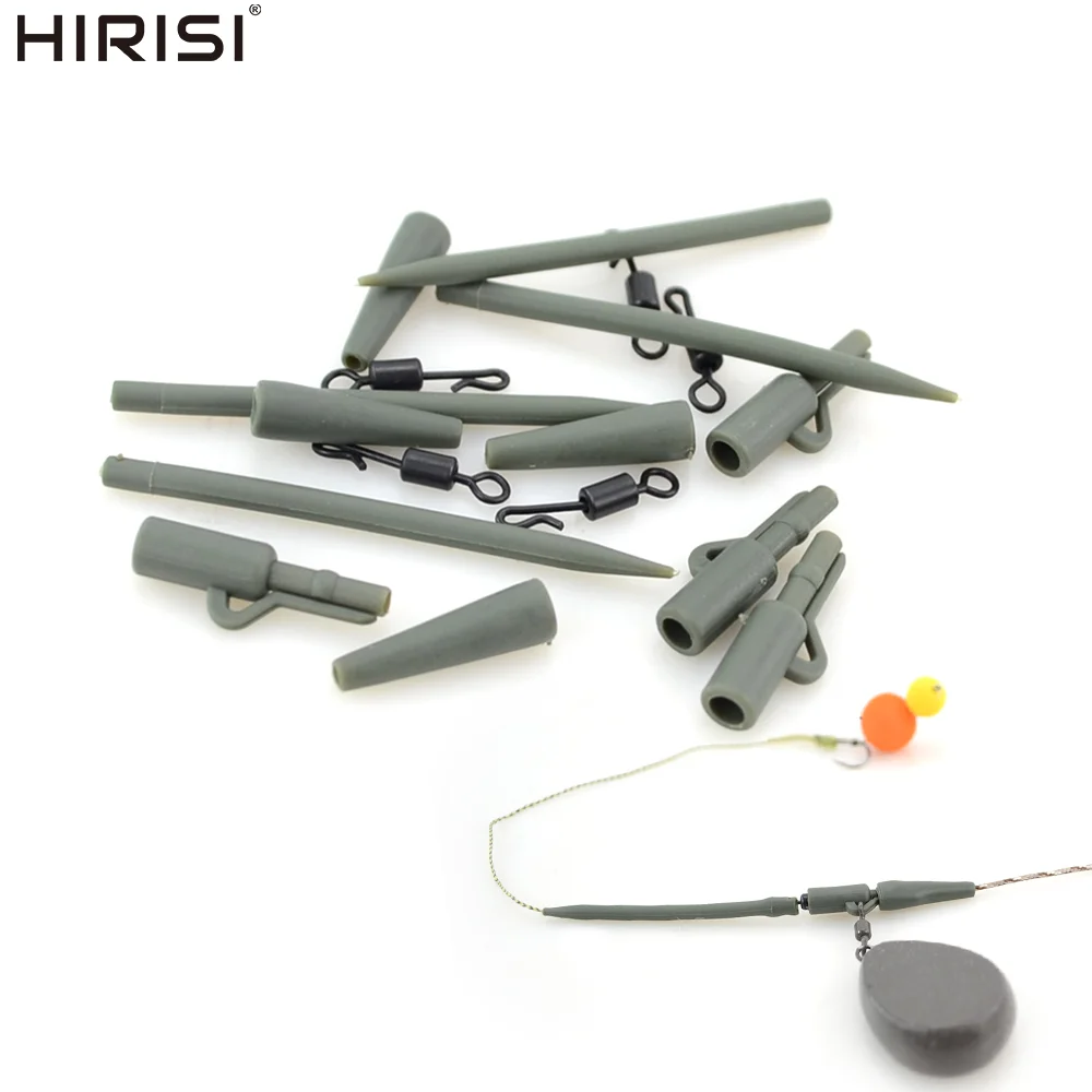 Hirisi M20 Karpfenangeln Rig Kit Pufferhülsen Schnellwechsel Schwenkschnur Aligner Sicherheitsblei Clips Terminal Tackle Zubehör