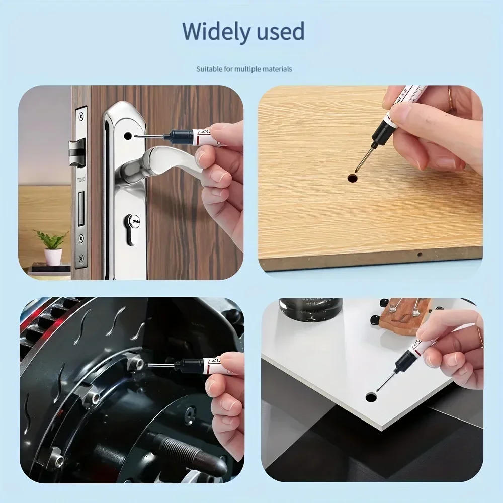 10Pcs/Set Multi-Purpose 20mm Deep Hole Long Nib Head Marker For Metal Perforating Pen Waterproof Bathroom Woodworking Decor Tool image 5