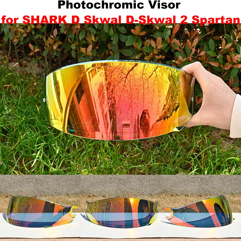 Photochromic Shield Visor Lenses for SHARK D Skwal D-Skwal 2 Spartan Helmet Visor Full Face Viseira Capacete Racing Helmet Parts
