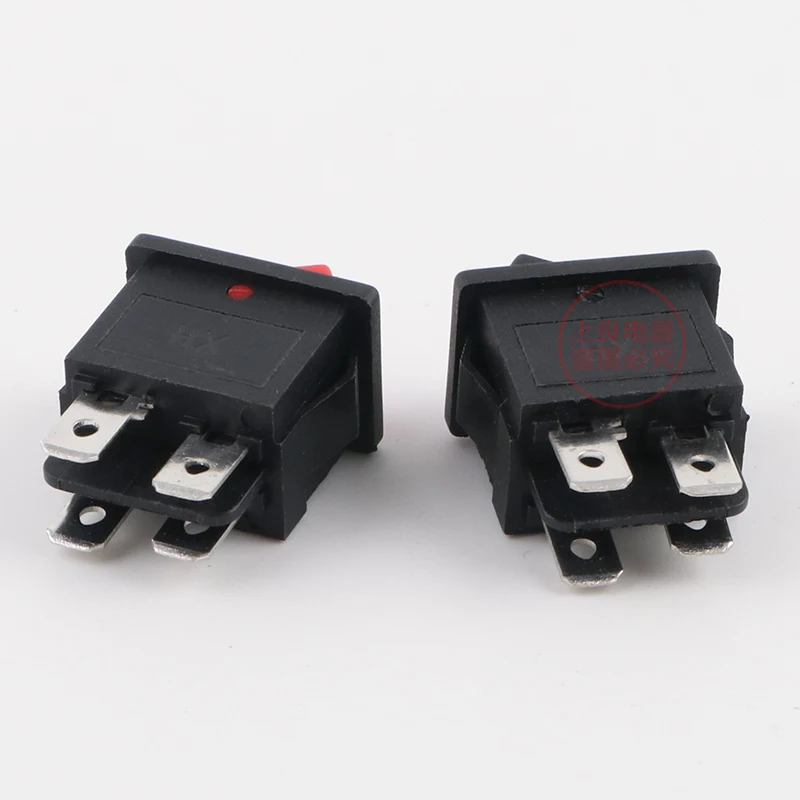 50pcs AC 6A/250V 10A/125V 4 Pin ON/OFF 2 Position DPST Snap in Boat Rocker Swit