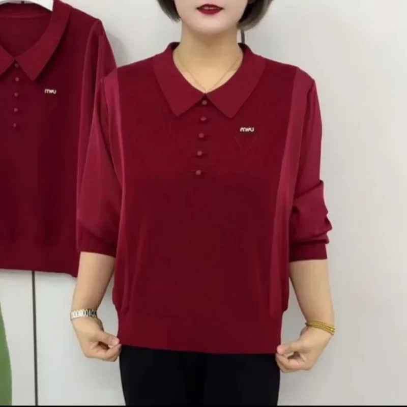 

Женская повседневная базовая рубашка, футболка на весну и осень, новый воротник из ацетата