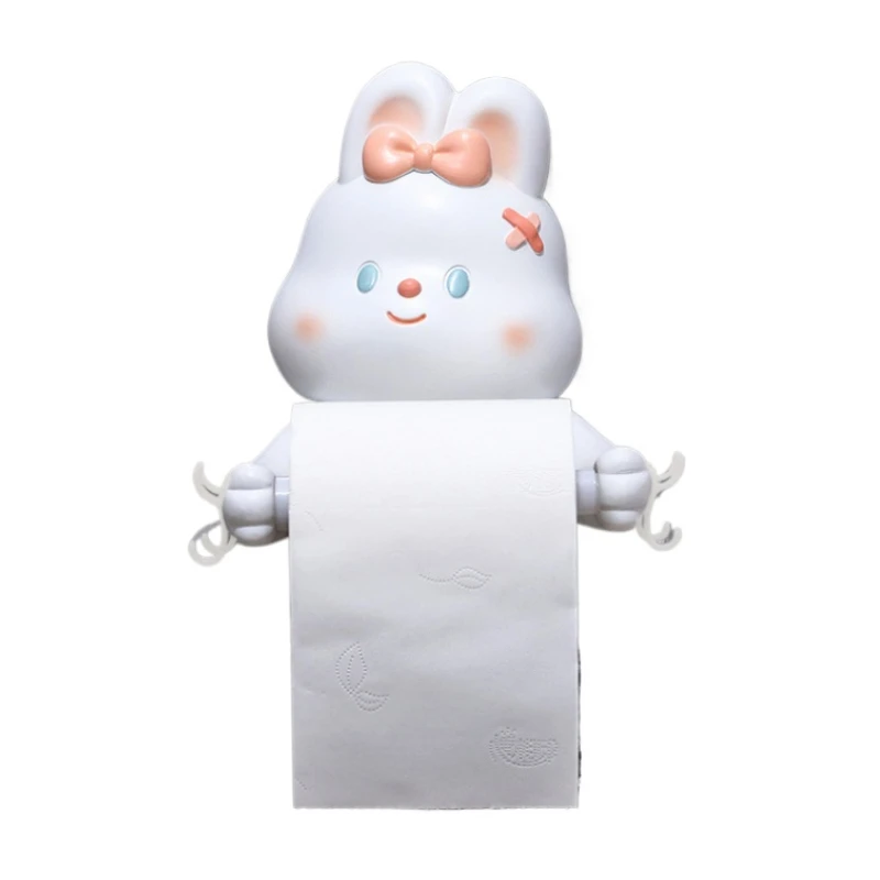 Creative Cartoon Panda Rabbit Roll Paper Rack Bathroom Toilet Face Towel Decorative Shelf Storage Hook