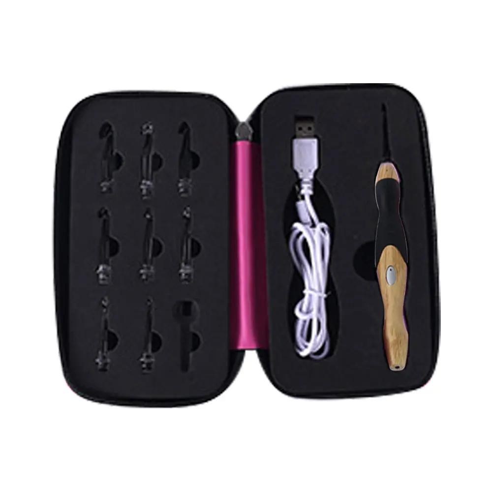 9 in 1 USB Light Up Crochet Hooks Knitting Needles Set