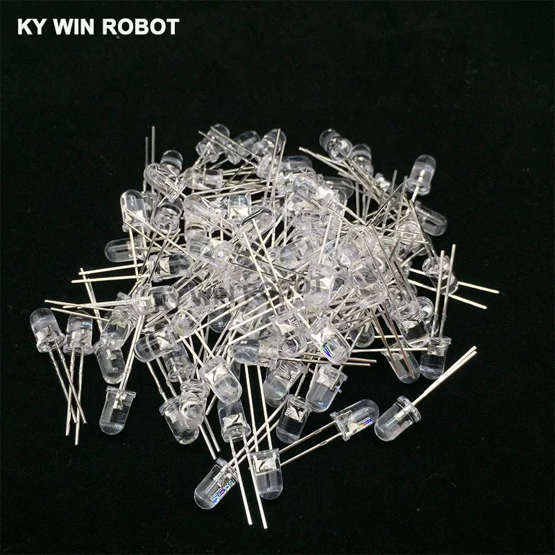 100pcs 5mm LED Diode 5 mm Assorted Kit White Green Red Blue Yellow Orange Pink Purple Warm white DIY Light Emitting Diode