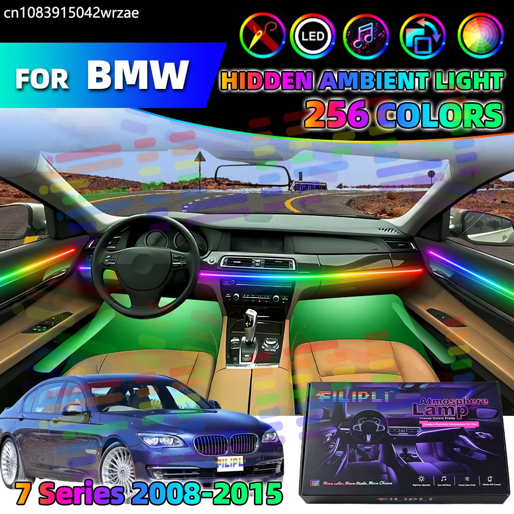

Car Interior Ambient For BMW F10 F02 F03 F04 Strip Light Kit App Music Control Auto Decorative Lamp Symphony Easy Installation