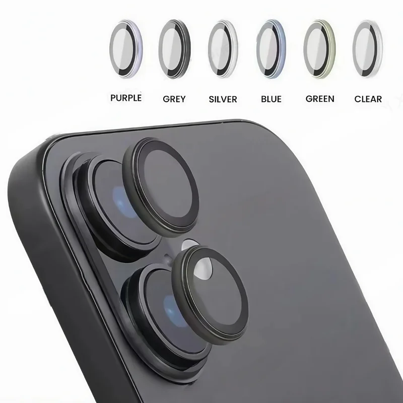 ثلاثية الأبعاد حامي العدسة المعدنية الزجاج آيفون 17 برو 17 برو ماكس 17 سبائك الهواء عودة الكاميرا الدائري غطاء آيفون 16 برو 16ProMax عدسة #2