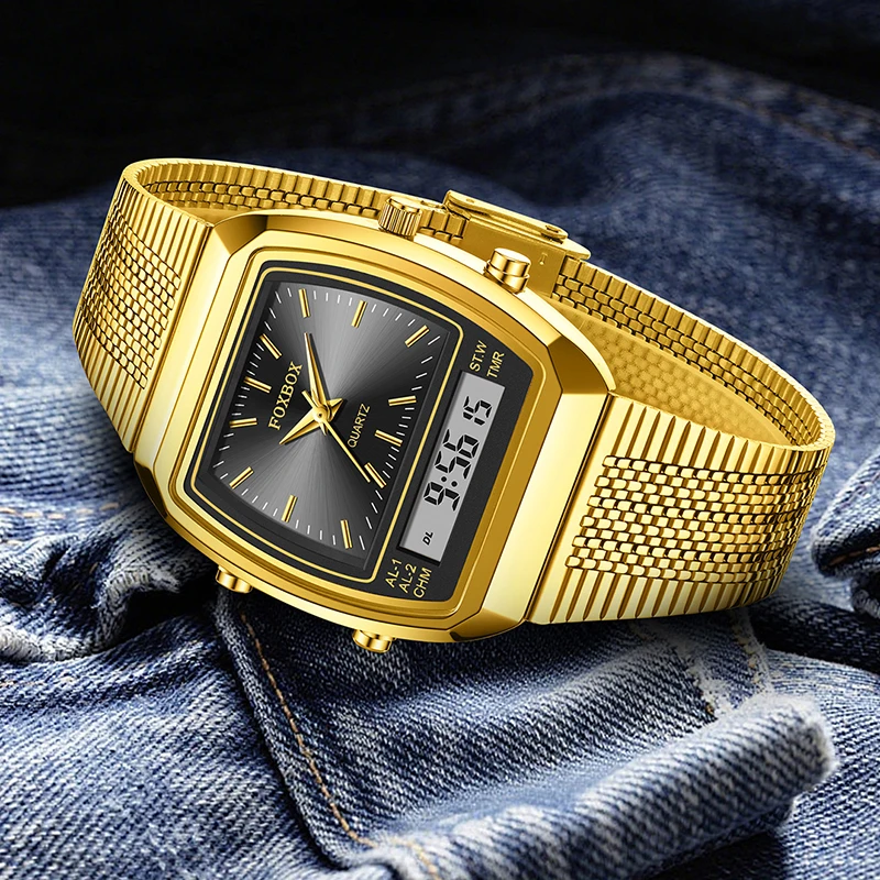 LIGE 2025 New Ladies Waterproof Watch Fashion Square Analog Digital Watches For Women Casual Sports Luminous Quartz Watch Femme