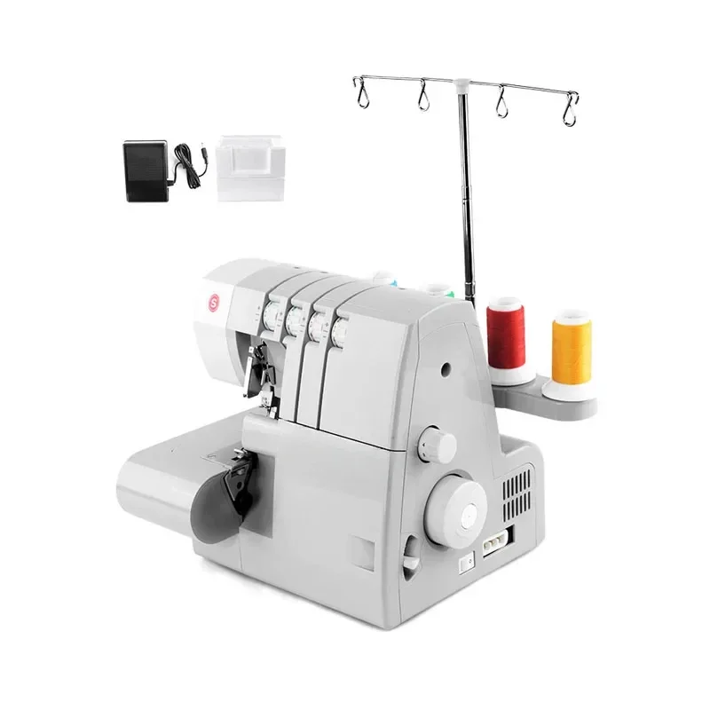 110W Four-Line Desktop Overlock Sewing Machine Electric Household Seaming Machine Compact for Home And Office Use