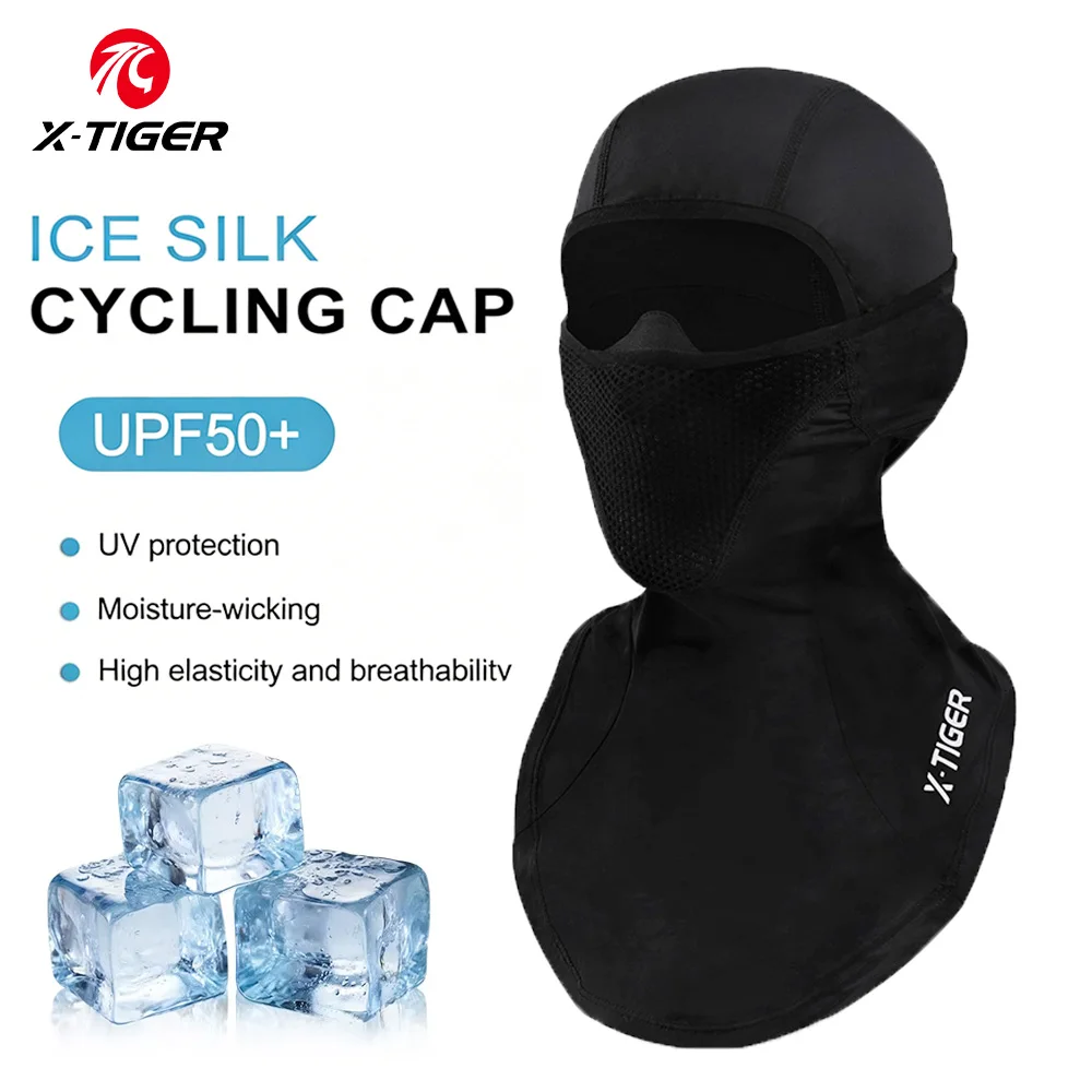X-TIGER Sturmhaube für Herren und Damen, Sonnen-/UV-Schutz, atmungsaktive Fahrradmaske, lange Halsabdeckung, winddichte Motorradmaske, Fahrradschal