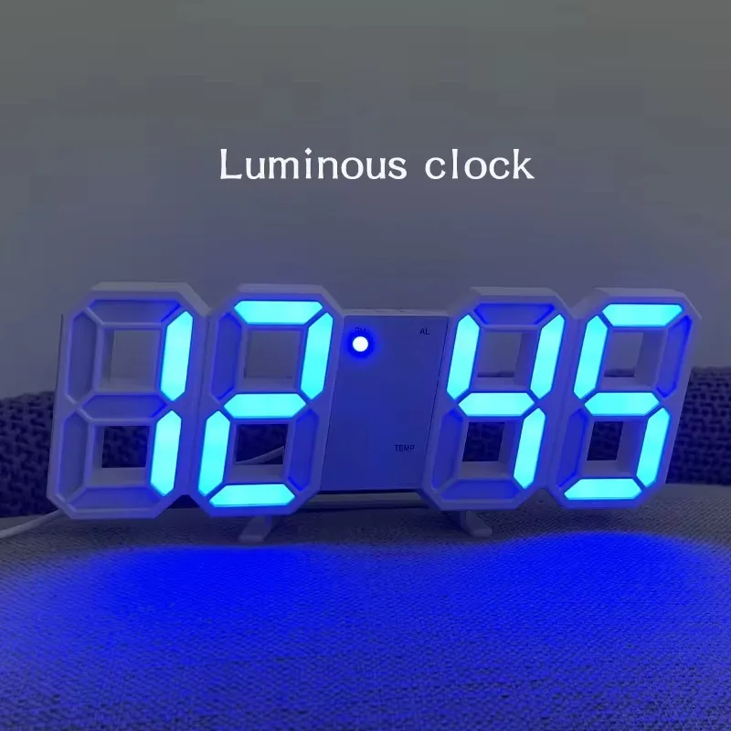 Reloj despertador Digital LED 3D, reloj de pared con hora, fecha y temperatura para el hogar, cocina, oficina, decoración de jardín