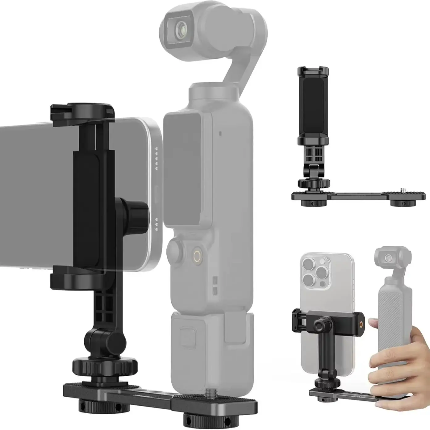 Uchwyt na telefon NEEWER kompatybilny z DJI Osmo Pocket 3, akcesoria rozszerzające, uchwyt na telefon komórkowy z gwintem 1/4 cala — zdjęcie produktu 7