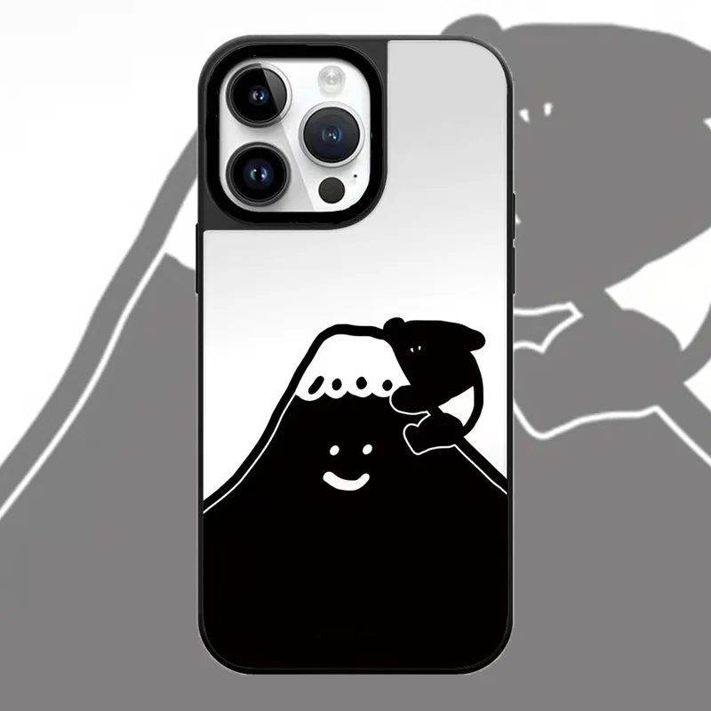 

Cartoon Mountain Mirror Surface MagSafe Phone Case Cover for iPhone 11 12 13 14 15 Pro Max Case for iPhone 15 Pro Max