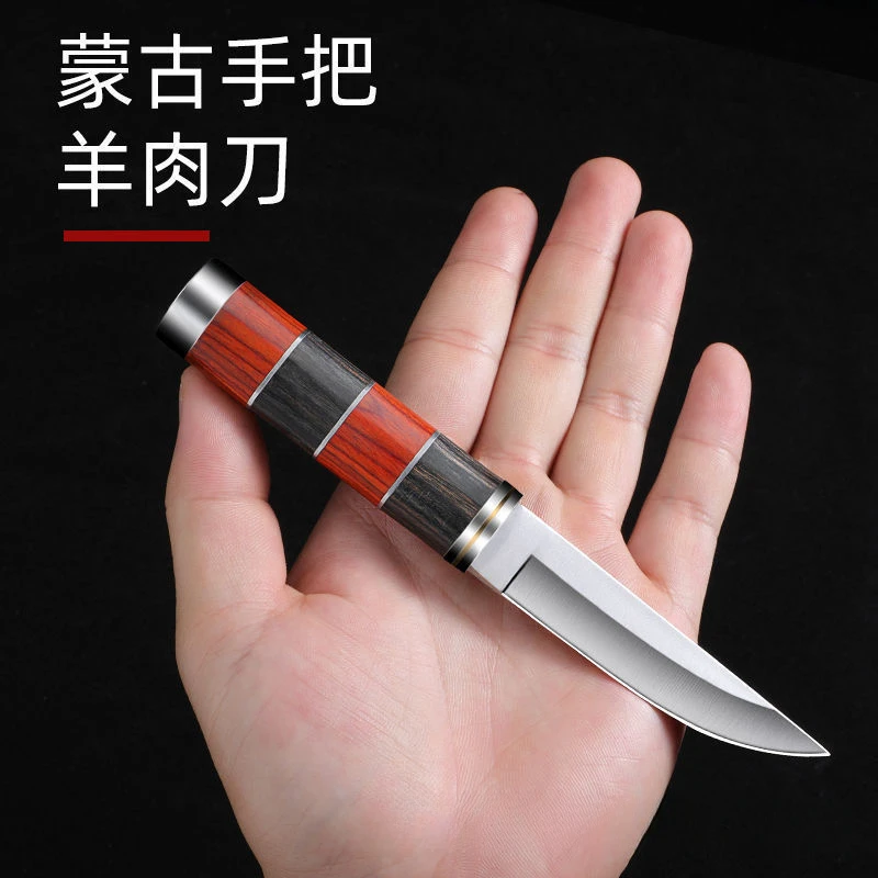 Handmade pocket knife stainless steel barbecue kitchen outdoor portable knife utility   survival  fixed blade knife