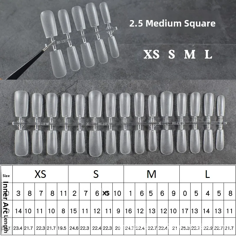 Ultra-cienkie, ręcznie robione narzędzia do zdobienia paznokci, długie prostokątne rurki wodne, bez konieczności użycia kleju, rozmiar S, produkty do pielęgnacji paznokci z Chin.