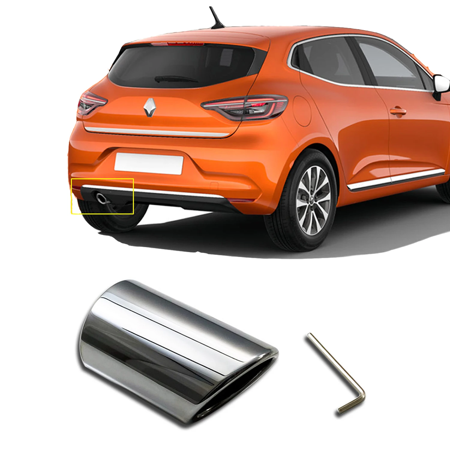 ROXFORM Chrome Exhaust Type Screw Stainless Steel High Quality Tuning Exterior Accessories For Renault Clio 5 2019 2020 2021