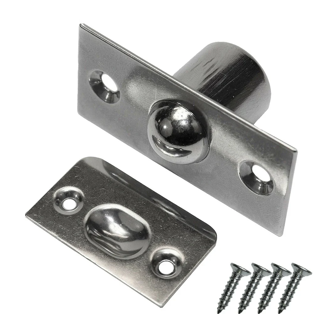 Invisible Beads Lock for Wooden Cabinet Doors Spring Closet Ball Catch Latch Easy Open and Close Stainless Steel Material