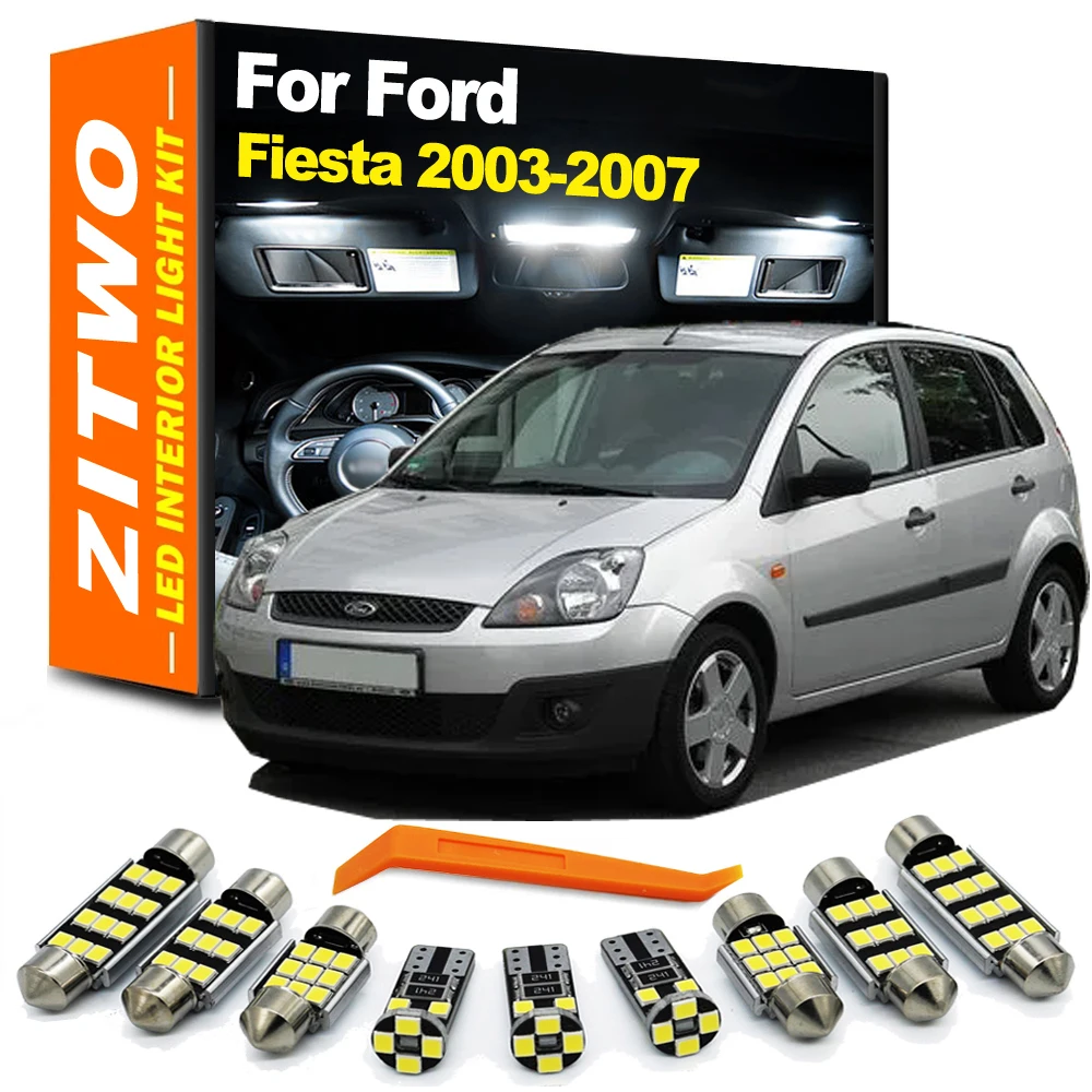 13Pcs LED Bulb Interior Reading Map Trunk License Plate Light Kit For Ford Fiesta MK6 2003 2004 2005 2006 2007 Car Accessories