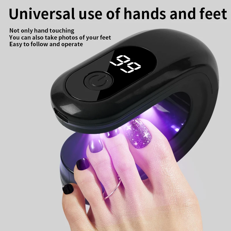 Mini lampe sèche-ongles UV LED, avec écran LCD, minuterie 30/60S, vernis Gel à durcissement rapide, outil de manucure Portable USB, nouveauté 2025