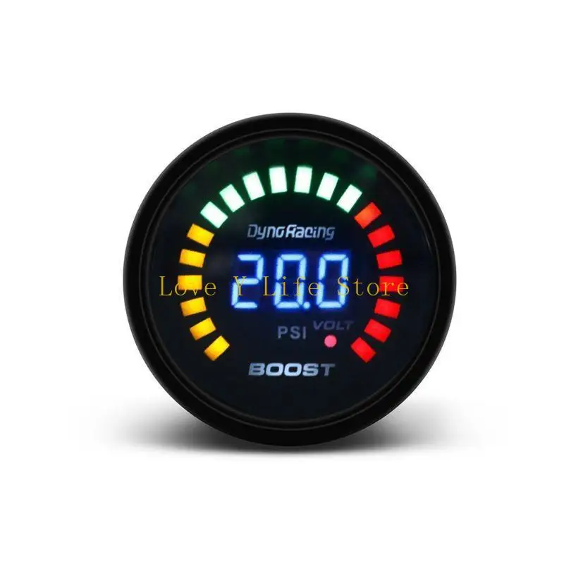 L74C 2 "52mm Car Universal Car Pointer مؤشر LED Meter -15-45psi