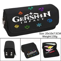 Gioco Genshin Impact Element Pencil case forniture scolastiche per studenti scatola di cancelleria per Anime borsa cosmetica per trucco ad alta capacità