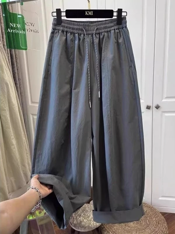 

Мужские повседневные брюки свободного кроя больших размеров 300 Pou в стиле ретро, японские, с эластичным поясом, драпированные, свободные, летние, повседневные брюки