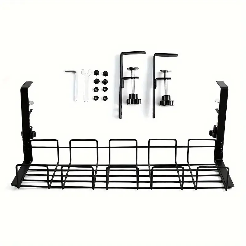 Under Desk Cable Management Tray,Metal Wire Cord Holder, Desk Cable Storage Basket for Home Office Desktop Wire Hiding Solution - view 3