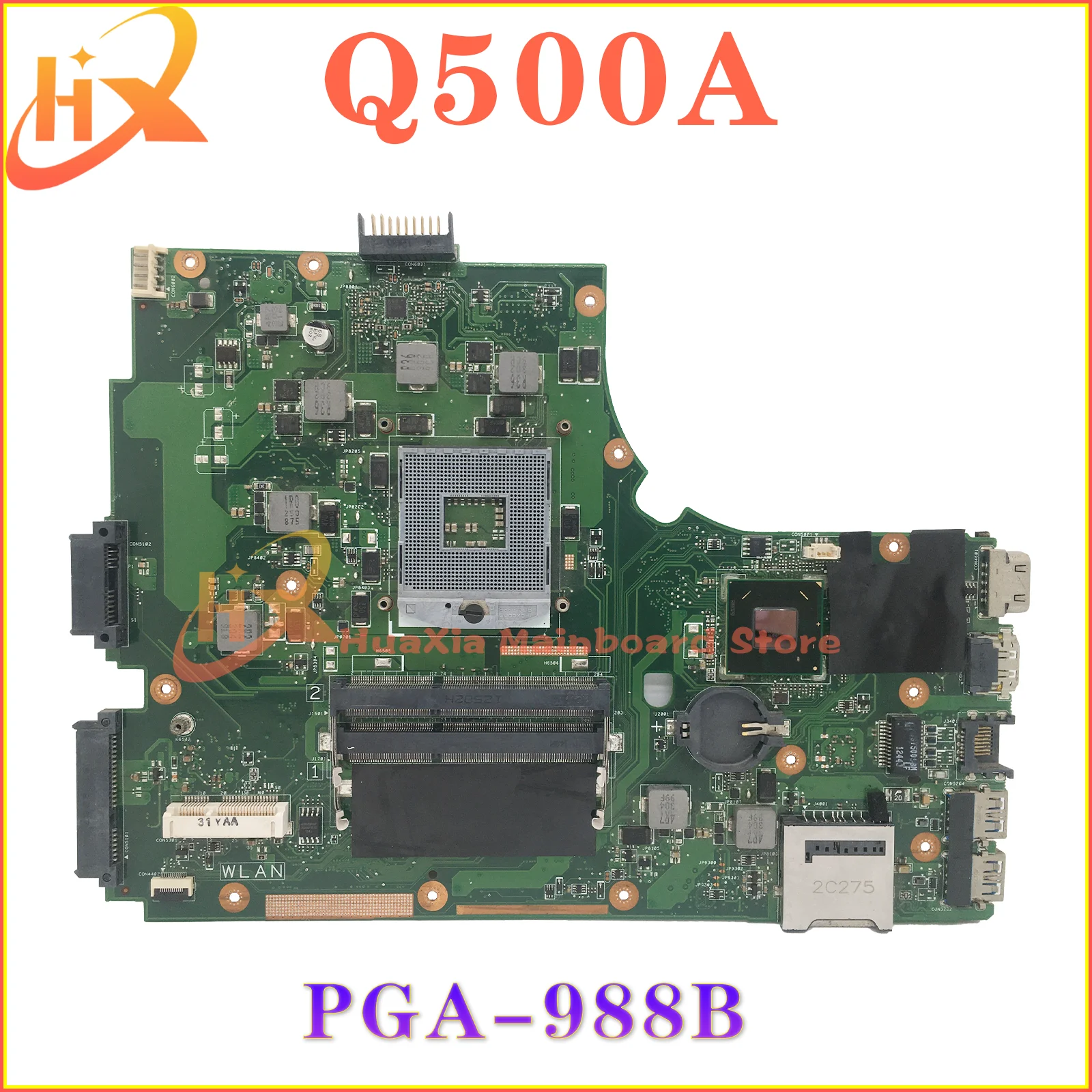 

Notebook Mainboard For ASUS Q500 Q500A Laptop Motherboard PGA-988B DDR3 SLJ8E REV:2.1 MAIN BOARD TEST OK