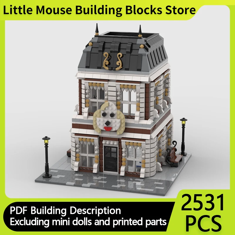 

City Street View Model MOC Building Bricks Veterinary Hospital Modular Technology Gifts Holiday Assemble Children Toys Suit