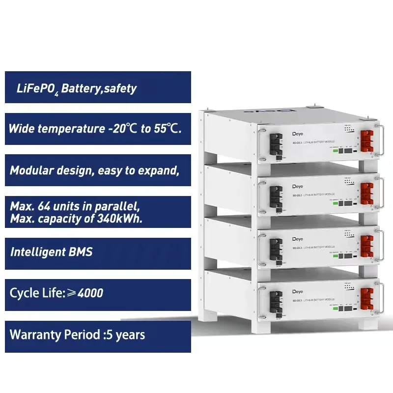 Prezzo diretto in fabbrica Batteria Deye batteria solare energia Batteria al litio per sistema fotovoltaico