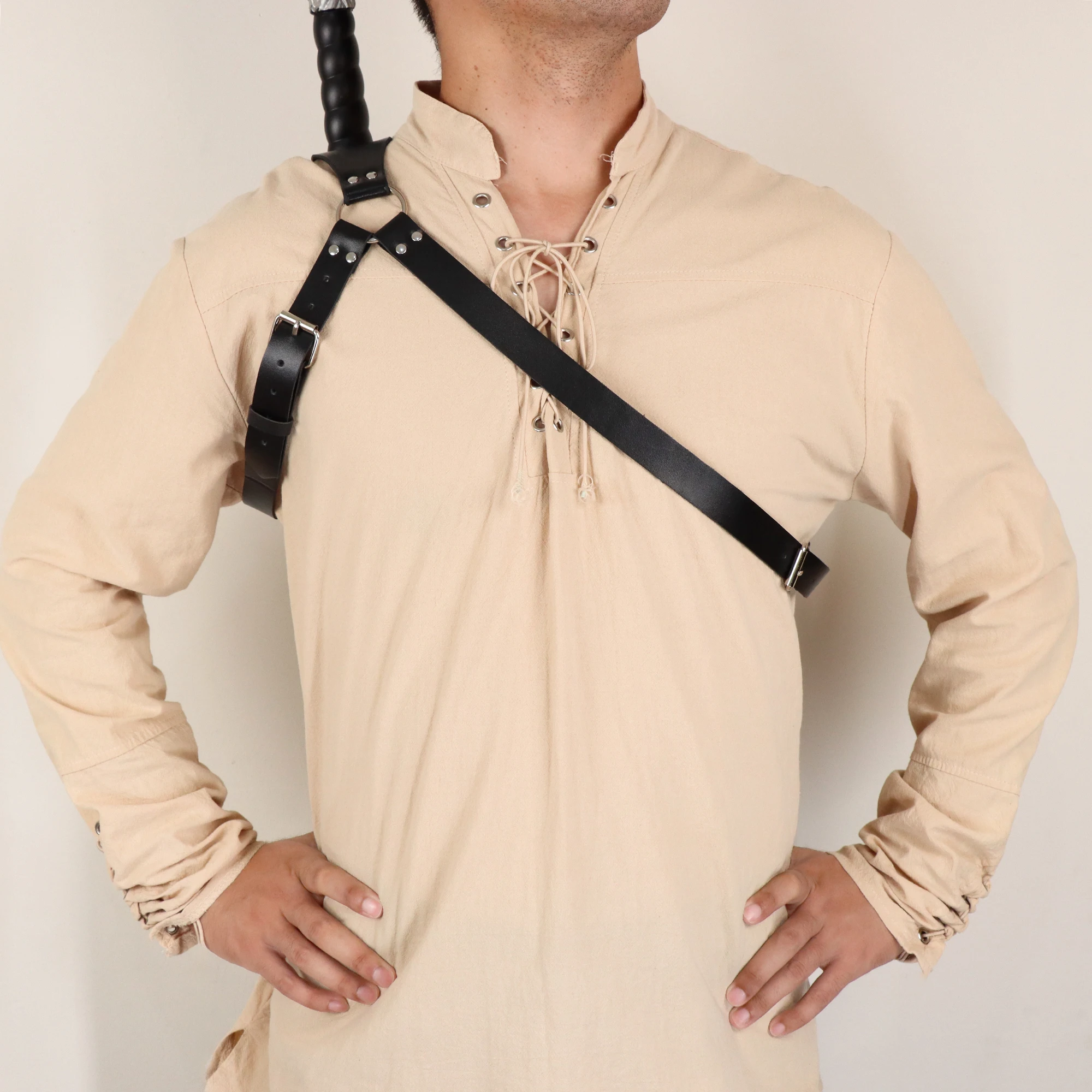 فاسق فايكنغ القرون الوسطى فارس السيف غمد بو الجلود هالوين زي ملحق للعب دور المرحلة LARP