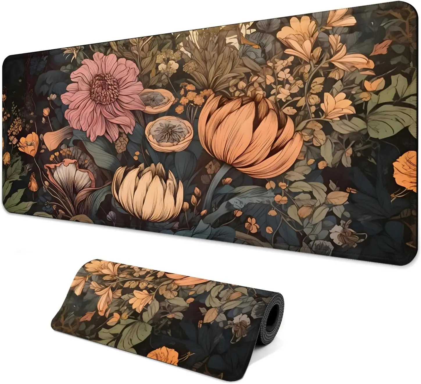 

Floral mousepad rubber anti-slip durable washable large computer accessories high-definition printing desktop decorative carpet