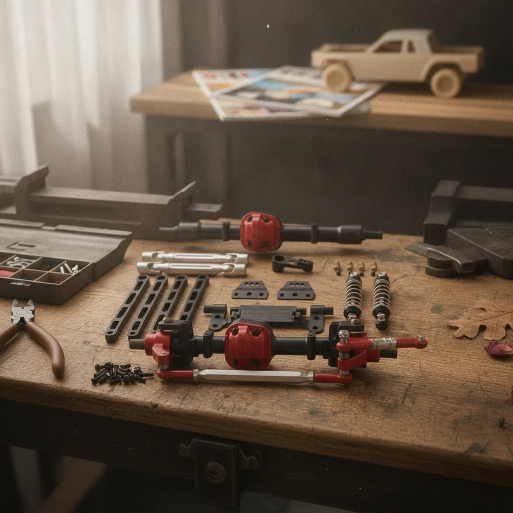 cnc-machined-axle-upgrade-drive-shafts-aluminum-alloy-axle-assembly-model-car-hardware-steering-linkage