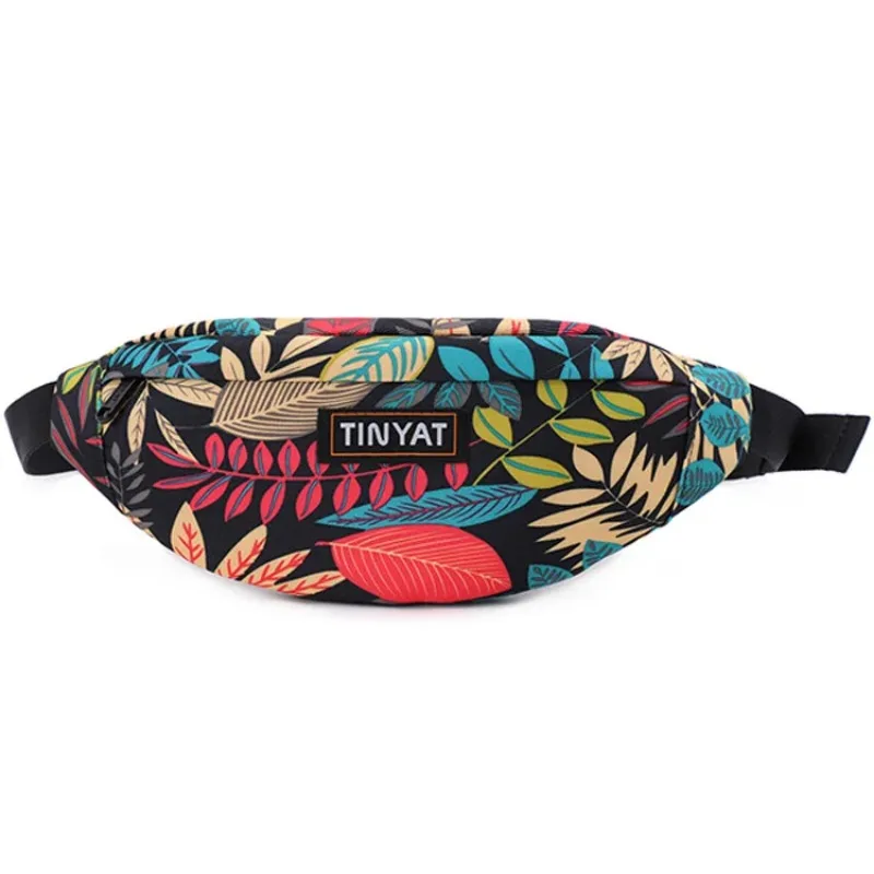 Print Leaf Travel Waist Bag Pack for Men Women Fashion Casual Shoulder Bag Man Belt Pouch Female Banana Bags Fanny Bags