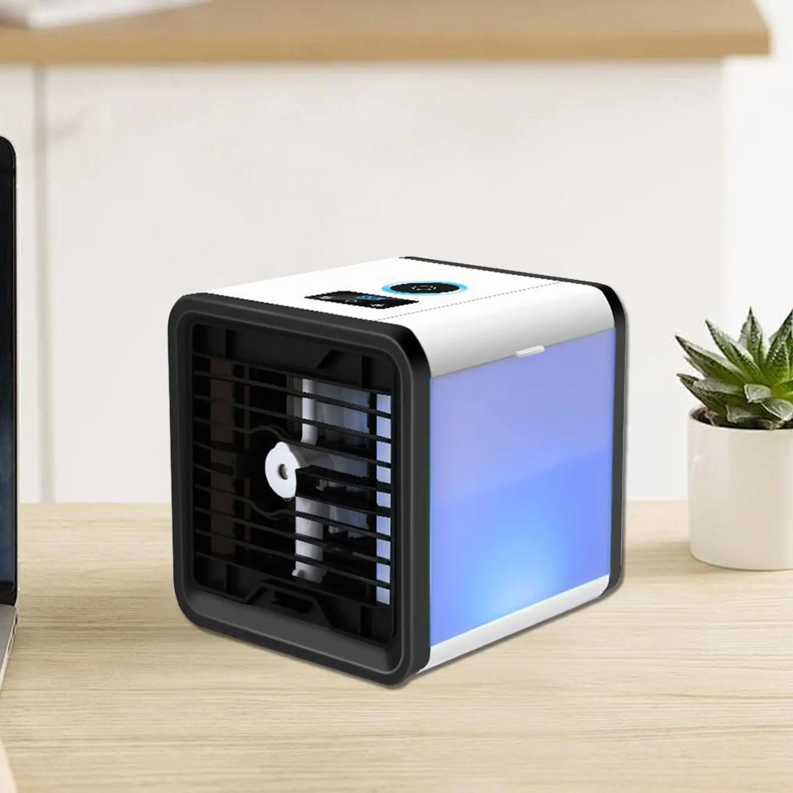 

Настольный мини-кондиционер-увлажнитель, испарительный кондиционер с 7-цветной подсветкой для кемпинга, улицы, общежития, гаража, помещений