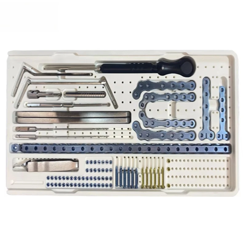 Surgical Medical Pet Animals Veterinary Orthopedic Implants 3.2mm Reconstruction Compression Locking Plate Instrument Kit