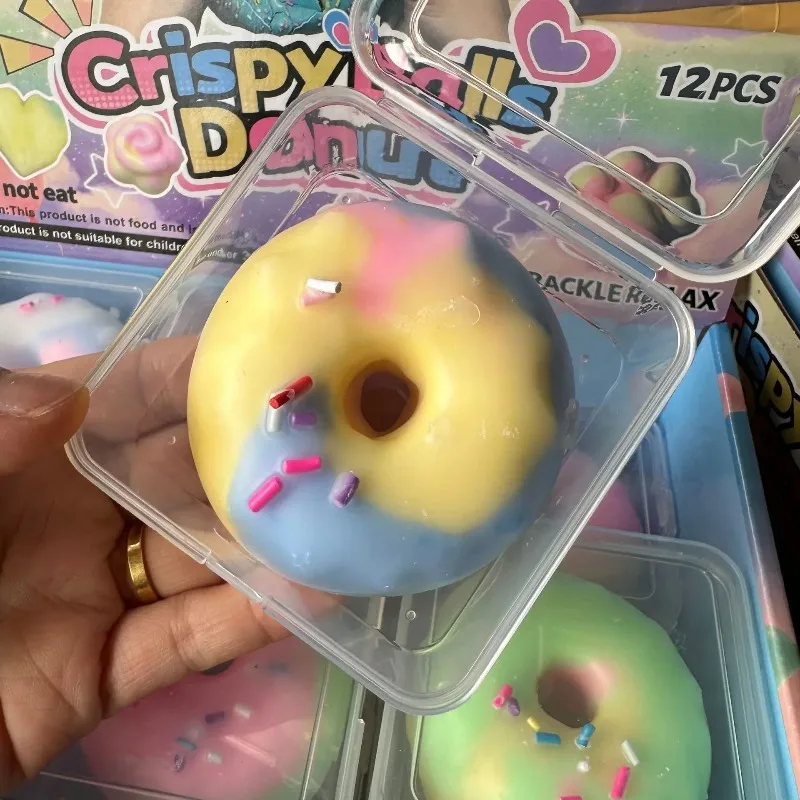 Hot selling Crispy Donut Slippery Toys, Macaron Cat Claw Chocolate Crispy Stress Relieving Breathable Plush Stress Relieving Toy view 4