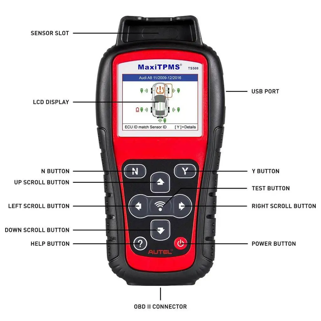 Autel MaxiTPMS TS508 Relearn Tool tire sensor program Tool Auto Diagnostic Tool Key Fob Testing read/check/active Tire Sensor