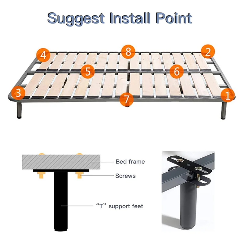 2 Pcs Bed Frame Legs,Adjustable Height Center Support Leg for Bed Frame, Bed Center Slat Heavy Support image 4