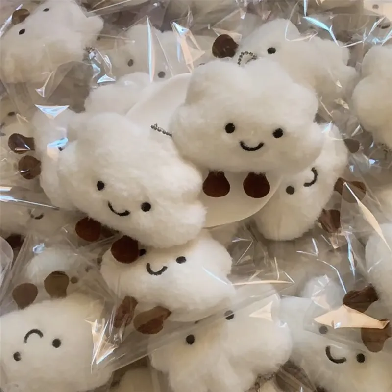 1 PC Cloud ตุ๊กตา Plush ตุ๊กตาของเล่น Kawaii พวงกุญแจเข็มกลัดผู้หญิงกระเป๋าจี้อุปกรณ์ตกแต่ง Plush Cloud