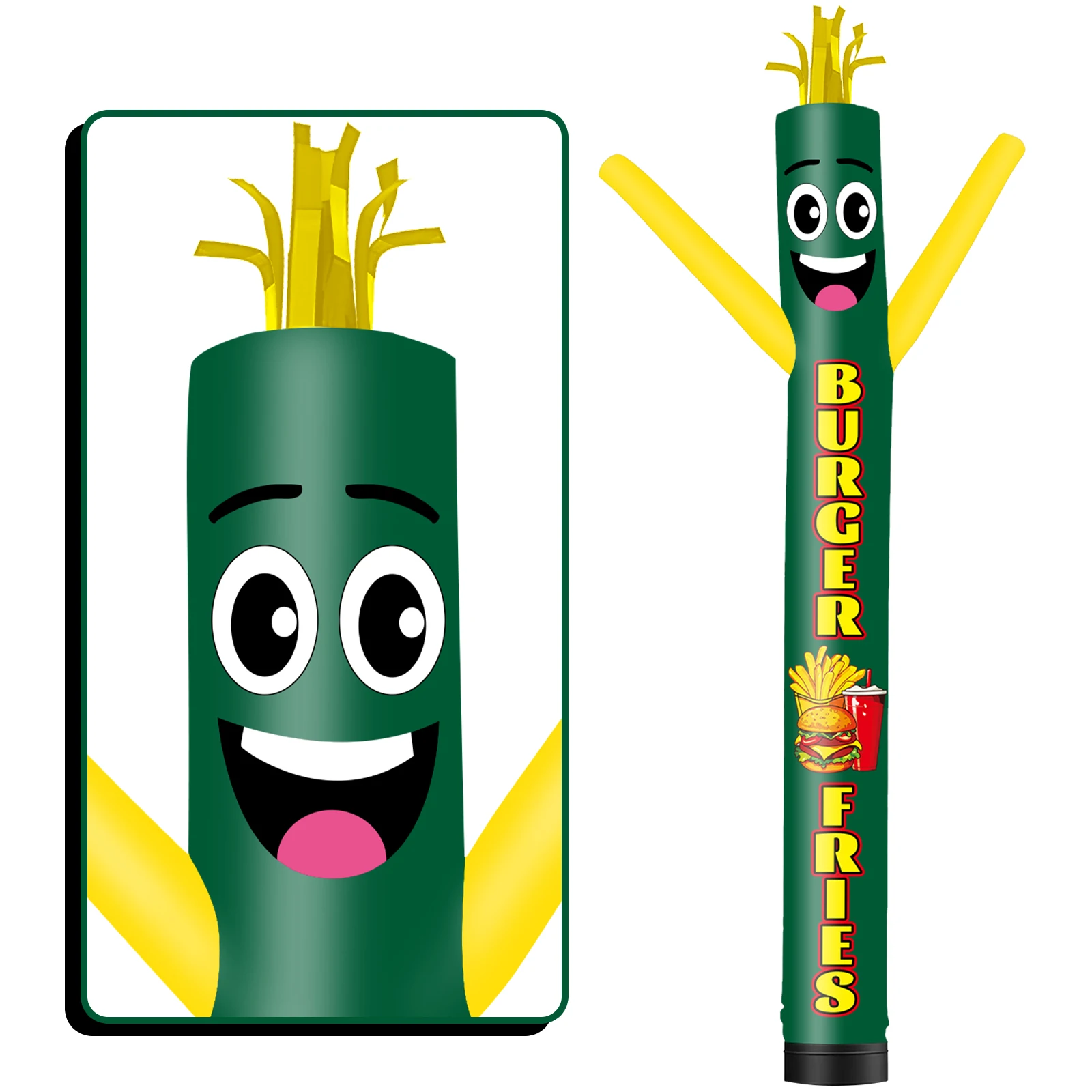 6/10/15/20FT Tall Inflatable Fries Dancing Guy for Outdoor Decoration Advertising(Blower Not Included)